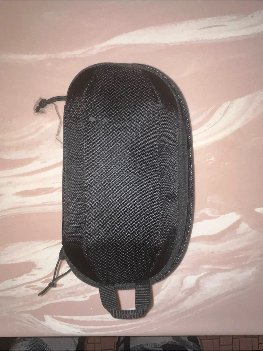 Black Textured Zip Pouch